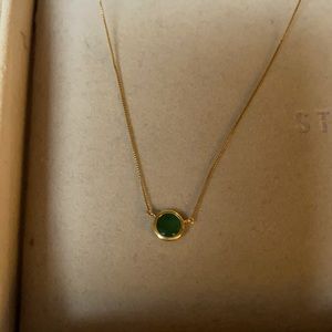 Custom Emerald bezel set necklace